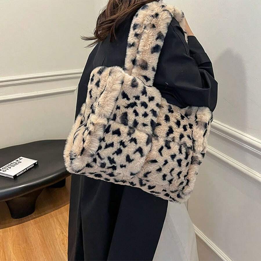 Fuzzy Tote Bag Y2K Fluffy Shoulder Bag Women Furry Purse Large Cute Plush Bag Ladies Faux Fur Bag For Autumn And Winter,Christmas Gifts, Valentine's Day And New Year Gifts