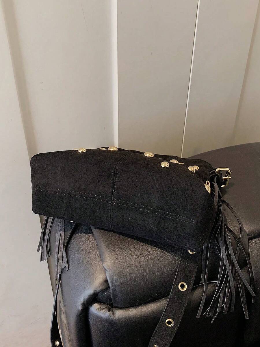 Niche Design Tassel Handbag, Women's New Personalized Versatile Tote Bag, Casual Commute Shoulder Crossbody Bag,Fringe Bag