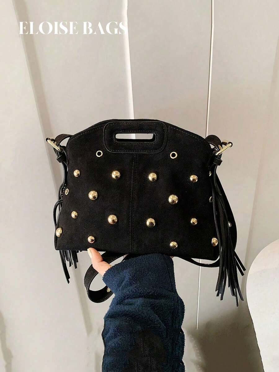 Niche Design Tassel Handbag, Women's New Personalized Versatile Tote Bag, Casual Commute Shoulder Crossbody Bag,Fringe Bag