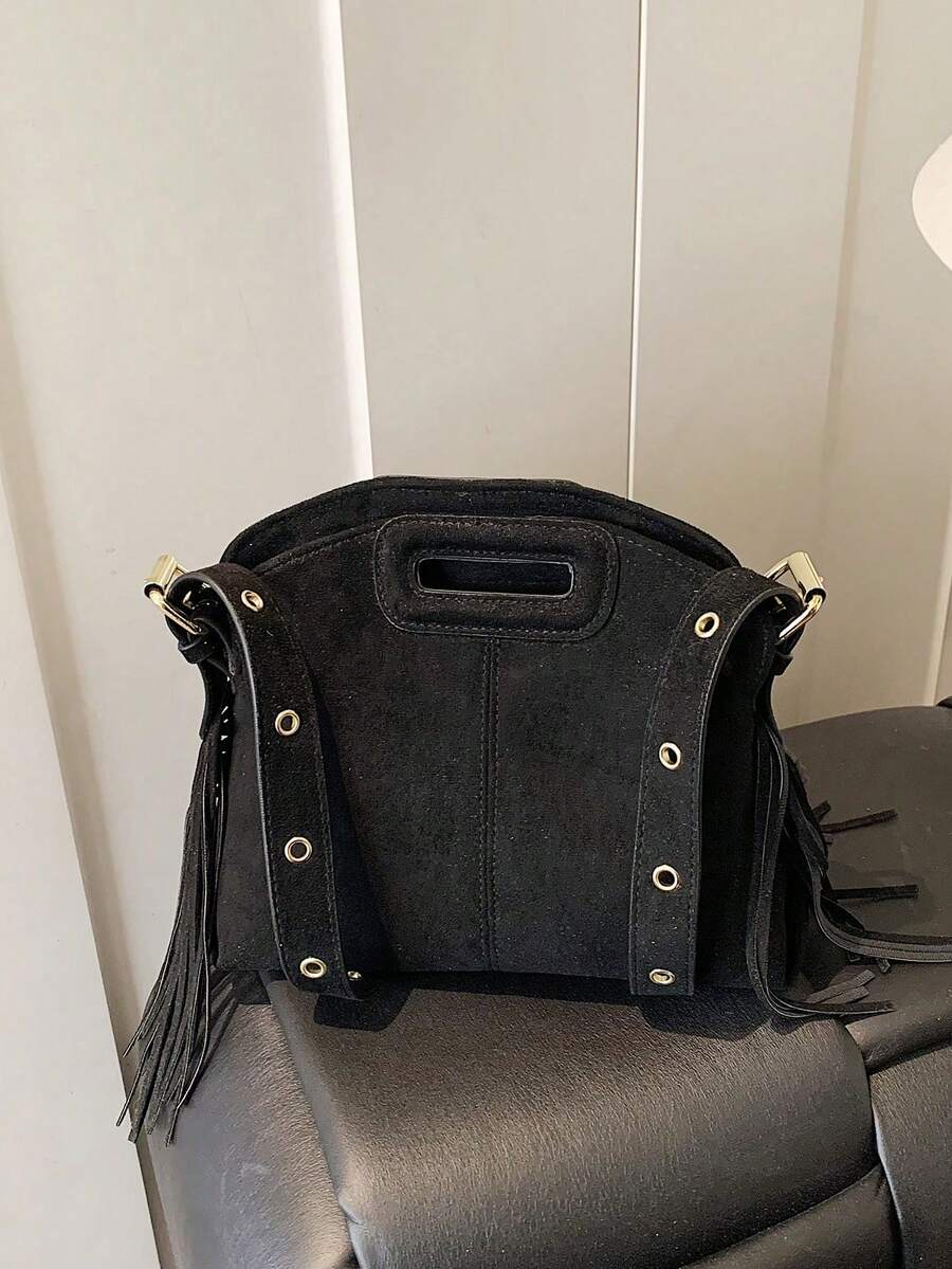 Niche Design Tassel Handbag, Women's New Personalized Versatile Tote Bag, Casual Commute Shoulder Crossbody Bag,Fringe Bag