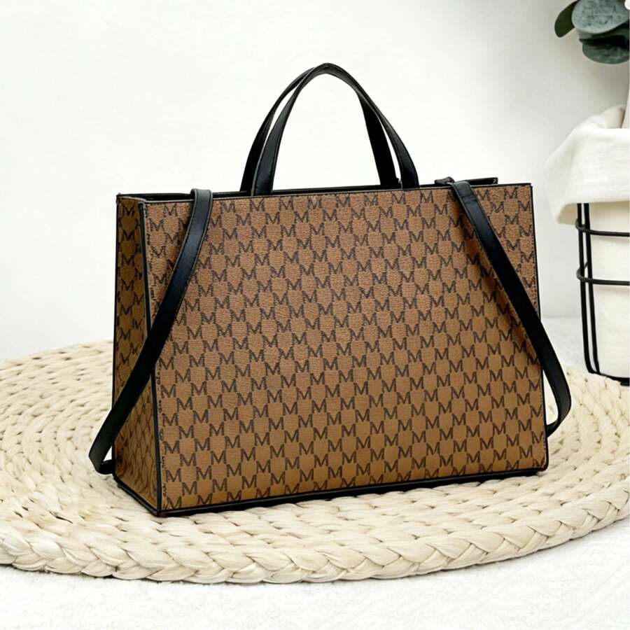 Women's Tote Bag Spacious Fashion Tote Bag Work, Storage, Lipstick Pouch, Wallet, Shopping Bag, Large Capacity Travel Backpack, Handbag