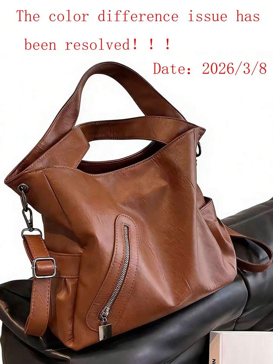 2026 New Women's Large Capacity Tote Bag, Shoulder Bag, Crossbody Bag, PU Leather Bag, Soft Texture Bag, Commuting Bag, College Student Bag