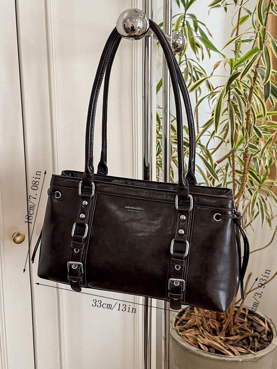 1pc Stylish Tote Bag For Women, New Autumn/Winter Style, Retro Motorcycle Design, Large Capacity, Underarm Shoulder Bag.