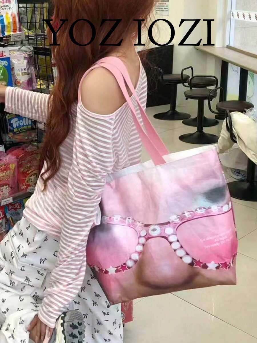 Back To School Season Ins Polka Dot Large Capacity Versatile Fashion Fresh Shoulder Bag Shopping Bag Commute Outing Daily Shopping Photo Essential Tote Bag
