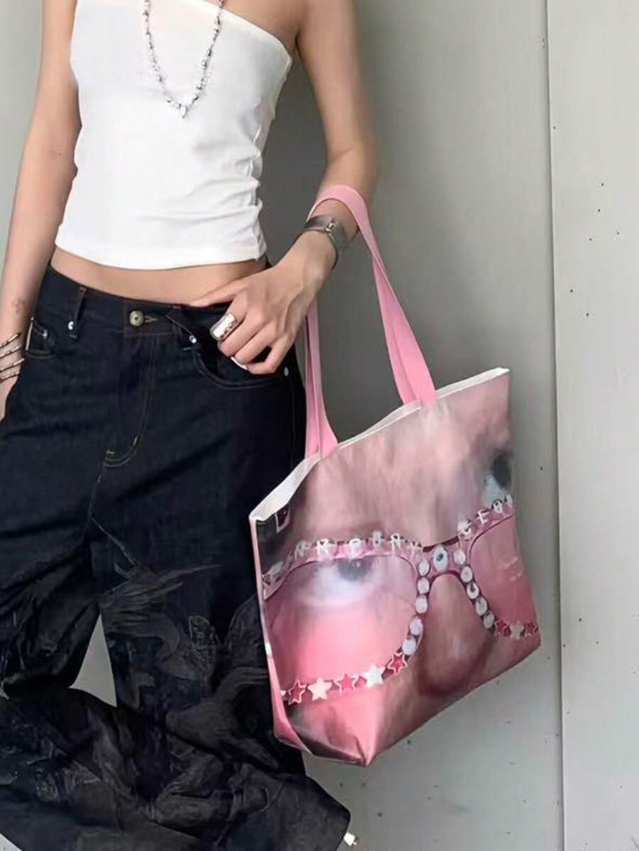 Back To School Season Ins Polka Dot Large Capacity Versatile Fashion Fresh Shoulder Bag Shopping Bag Commute Outing Daily Shopping Photo Essential Tote Bag