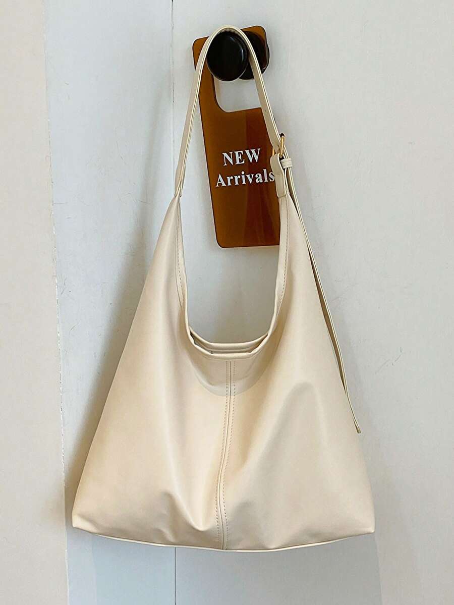 Women's New Large Tote Bag, Fashionable Design Shoulder Bag, Soft PU Material, Textured Style (Color Difference Due To Photo Angle)