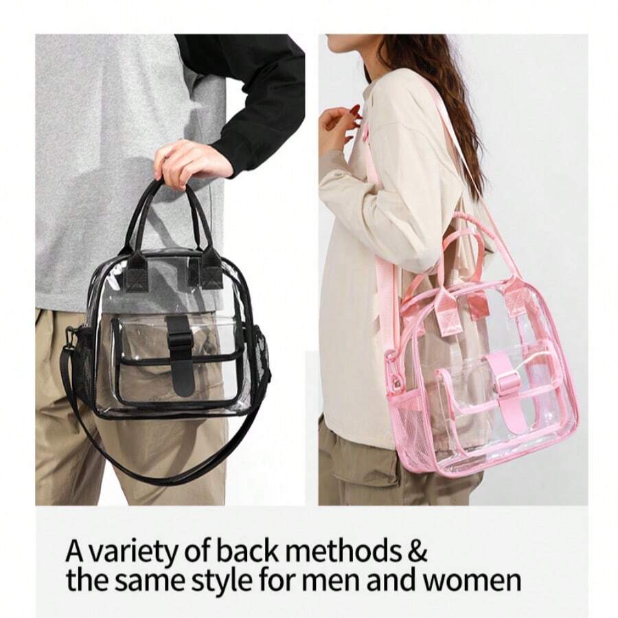 Ubysoyi Clear Handbag Stadium Approved Transparent Tote Bag Shoulder Bag WithPendant Crossbody Bag For Women/Unisex Beach Concert Sport School Travel Vacation