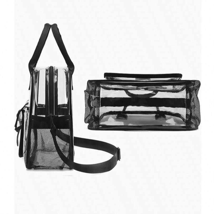 Ubysoyi Clear Handbag Stadium Approved Transparent Tote Bag Shoulder Bag WithPendant Crossbody Bag For Women/Unisex Beach Concert Sport School Travel Vacation