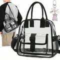 Ubysoyi Clear Handbag Stadium Approved Transparent Tote Bag Shoulder Bag WithPendant Crossbody Bag For Women/Unisex Beach Concert Sport School Travel Vacation