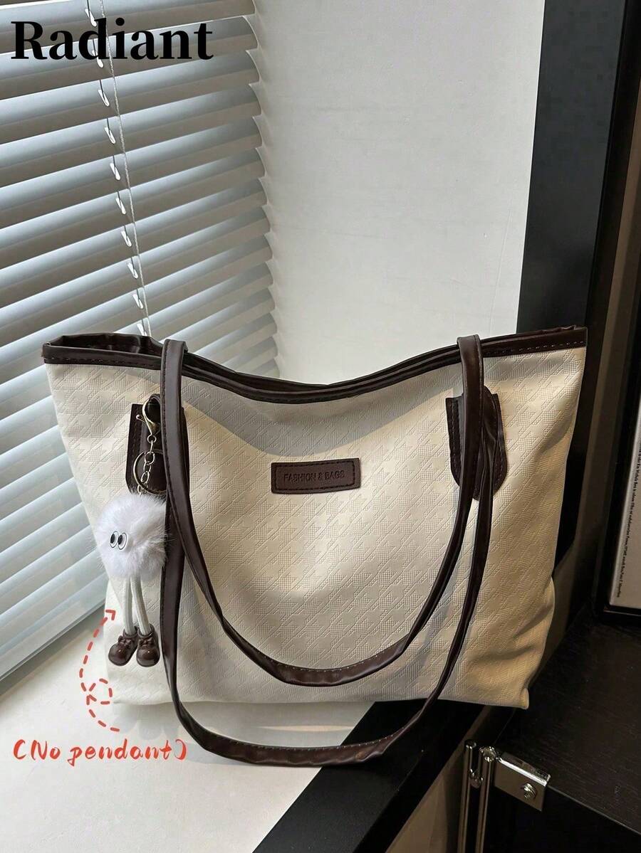 Large Capacity Women's Fashion Multifunctional Shoulder Bag, New Canvas Tote Bag, Suitable For School, Commuting And Shopping (No Pendant)