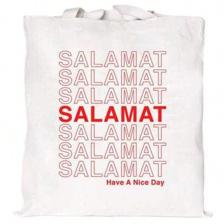 Salamat Have A Nice Day- Filipino Tagalog Thank You Canvas Tote Bag Reusable Gifts For Friends Coworker Shopping Grocery Birthday Gifts