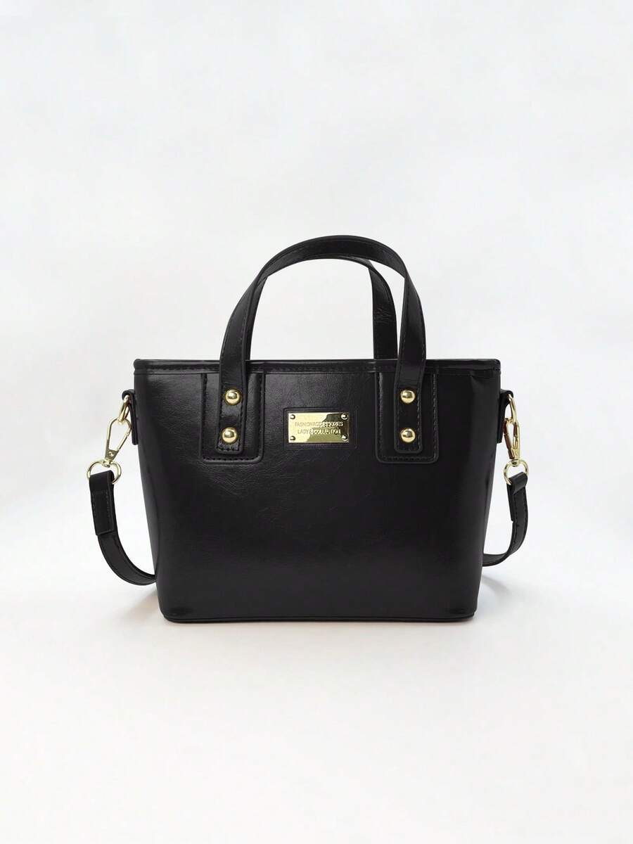 Functional Vintage Crossbody Bag For Women Chic Zipper Tote Bag With Double Top Handle And Detachable Strap For Commuter