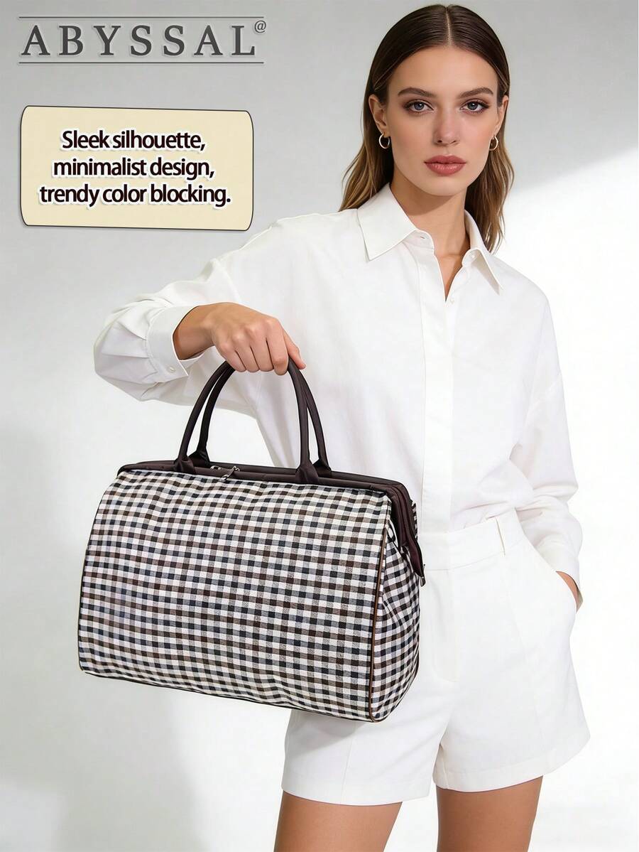 Retro Newspaper Print Tote Bag For Women Print Canvas Handbag Large Capacity Trave Bag Lightweight Sports Gym Bag Carry-On Bag Back To School Gifts