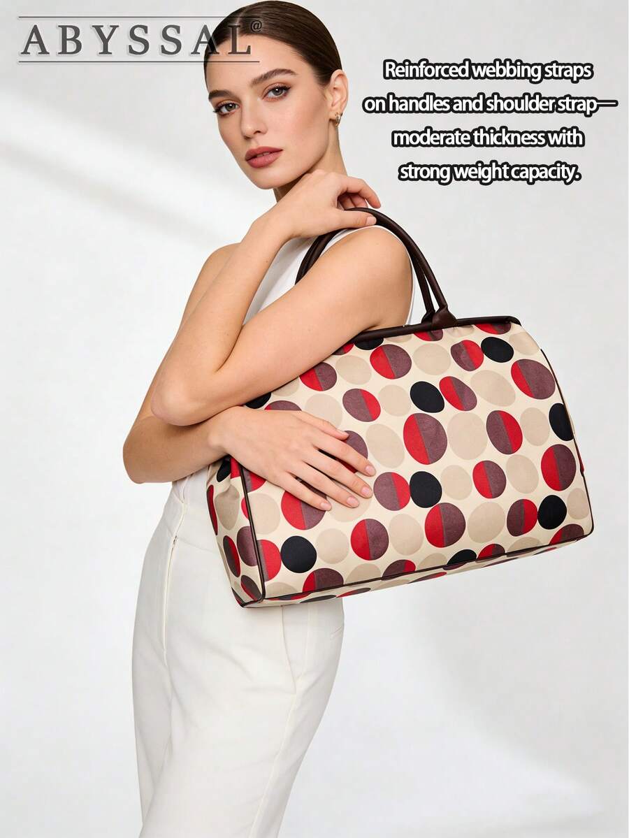 Retro Newspaper Print Tote Bag For Women Print Canvas Handbag Large Capacity Trave Bag Lightweight Sports Gym Bag Carry-On Bag Back To School Gifts