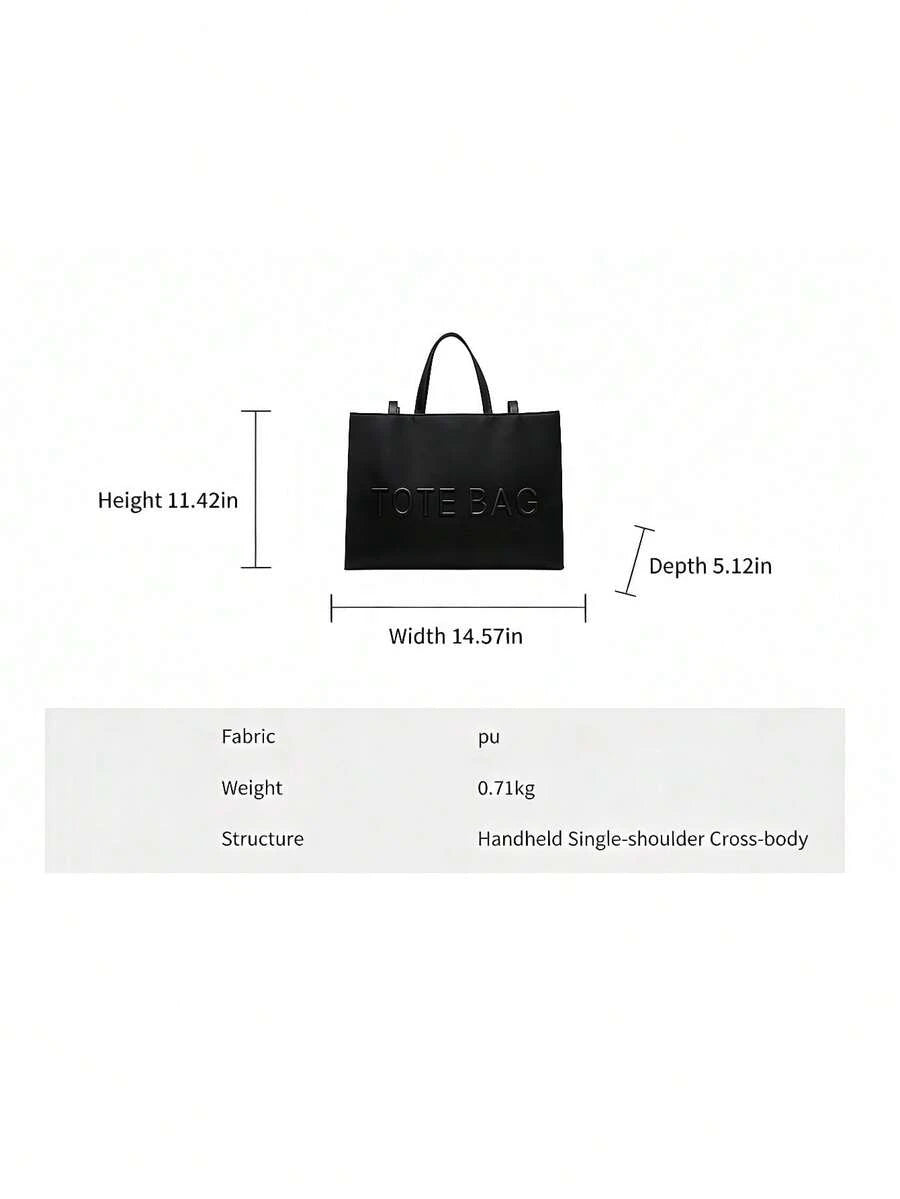 Large Capacity Fashion Tote Bag, Solid Color Simple Casual Crossbody Bag, Women Handbag Shoulder Bag, Stylish Business Casual Office Work Bag