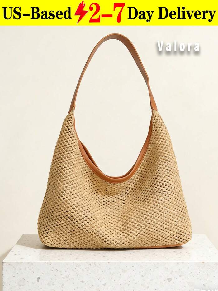 Bohemian Summer Beach Bag Large Capacity Shoulder Bag Slouchy Bag Breathable Wov