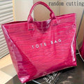 New Women's Letter-Patterned Shoulder Bag Tote, Featuring A Fixed Shoulder Strap For Easy Carrying, Large Capacity Suitable For Daily Commuting, Shopp
