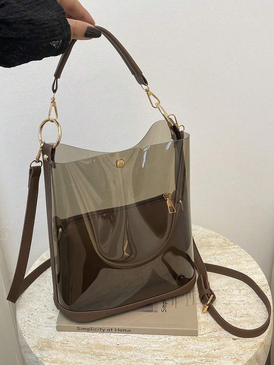 Transparent Jelly Bag, Beach Bag, Tote Bag, Handbag, Shoulder Bag, Crossbody Bag, Fashion Versatile Commuter Bag For Women