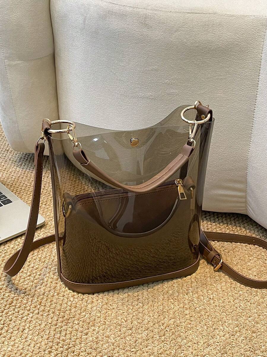 Transparent Jelly Bag, Beach Bag, Tote Bag, Handbag, Shoulder Bag, Crossbody Bag, Fashion Versatile Commuter Bag For Women