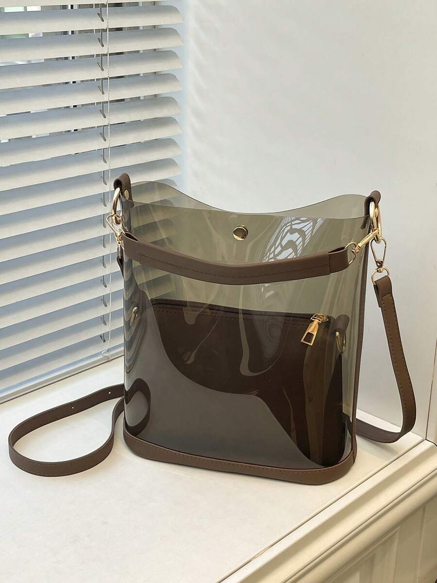 Transparent Jelly Bag, Beach Bag, Tote Bag, Handbag, Shoulder Bag, Crossbody Bag, Fashion Versatile Commuter Bag For Women