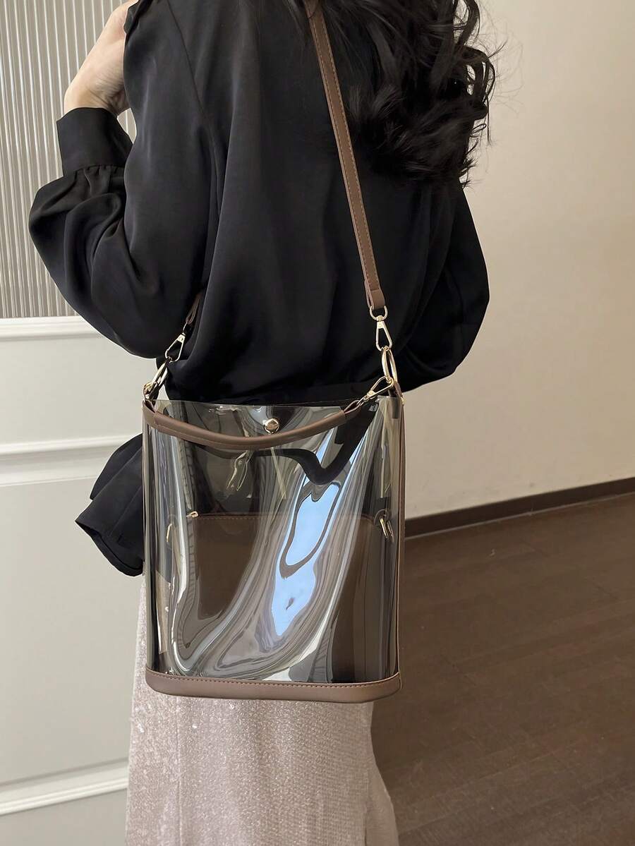 Transparent Jelly Bag, Beach Bag, Tote Bag, Handbag, Shoulder Bag, Crossbody Bag, Fashion Versatile Commuter Bag For Women