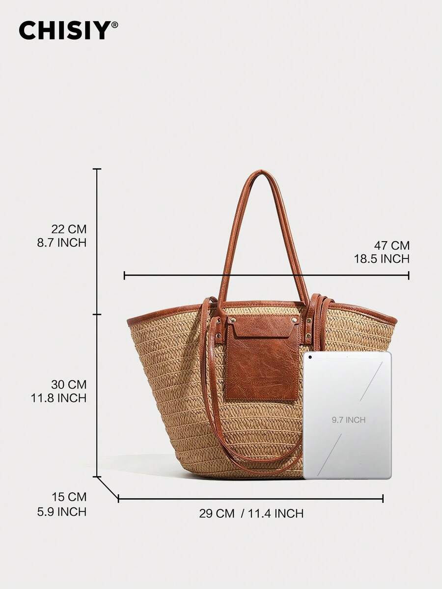 New Women's Shoulder Bag, European And American Retro Handmade Woven Handbag, Straw Woven Bag, Vacation Style Casual Women's Bag
