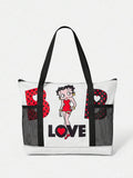 Betty Boop x A Betty Boop Themed Shoulder Tote Bag, Versatile For Multiple Scenarios, Large Capacity, Ultra Lightweight, Durable, Versatile And Practical, High Aesthetic Value, Fashionable Style