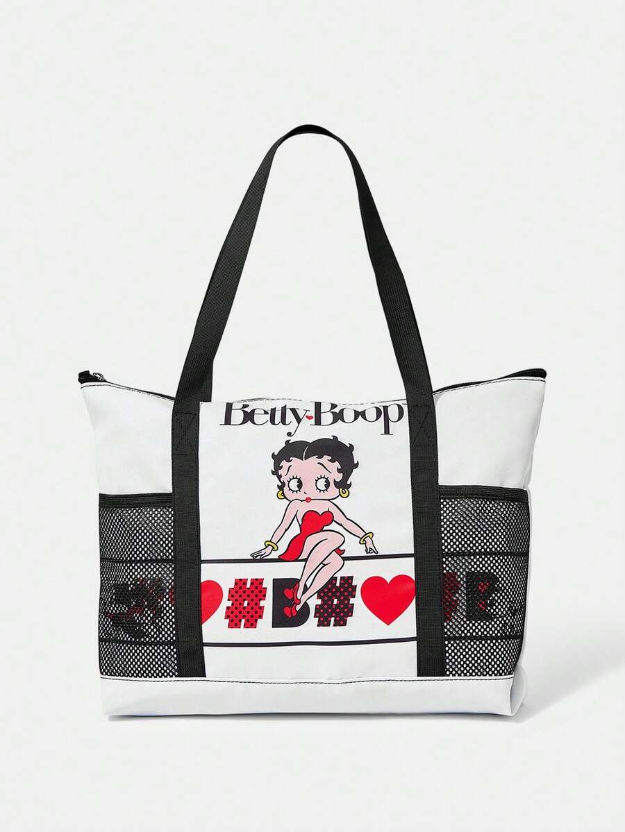 Betty Boop x A Betty Boop Themed Shoulder Tote Bag, Versatile For Multiple Scenarios, Large Capacity, Ultra Lightweight, Durable, Versatile And Practical, High Aesthetic Value, Fashionable Style