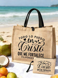 Italian Milan Linen Canvas Tote Bag Set: Lightweight Shopping Bag With Mini Coin