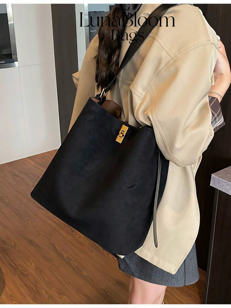 Designer Tote Bag, Luxury Vintage Large Capacity Shoulder Purse Women, Structured Crossbody Handbag Work Travel