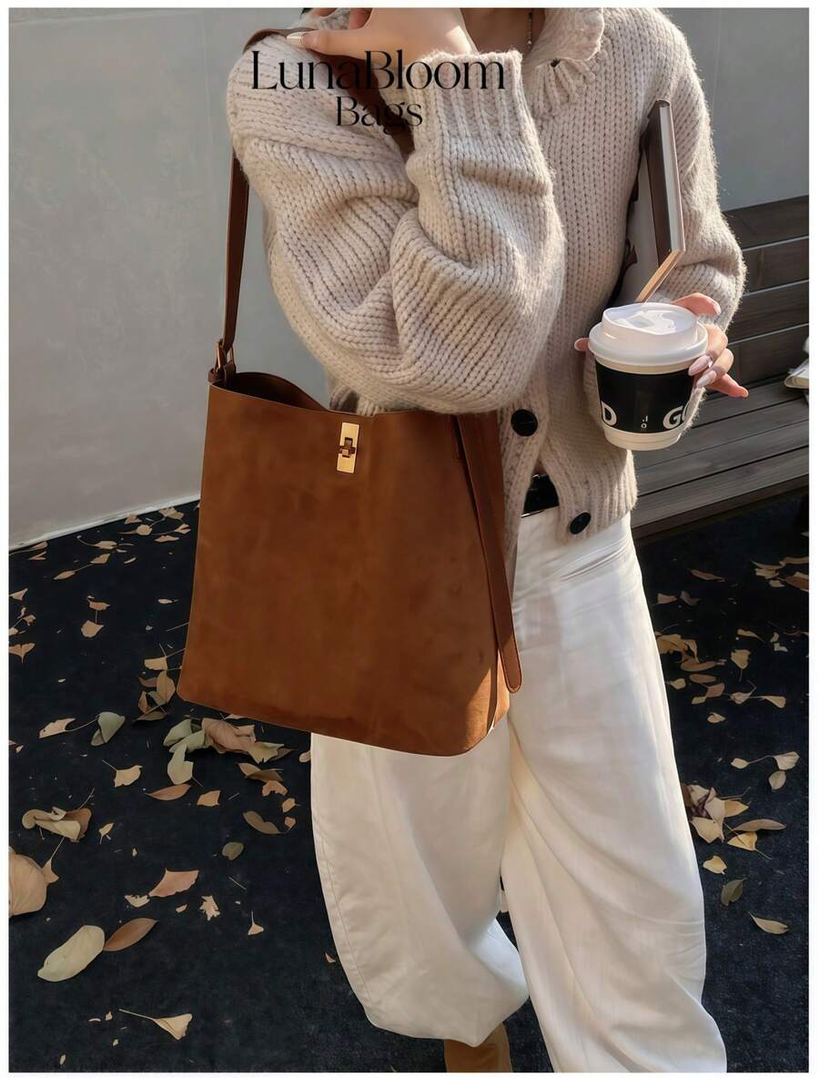 Designer Tote Bag, Luxury Vintage Large Capacity Shoulder Purse Women, Structured Crossbody Handbag Work Travel