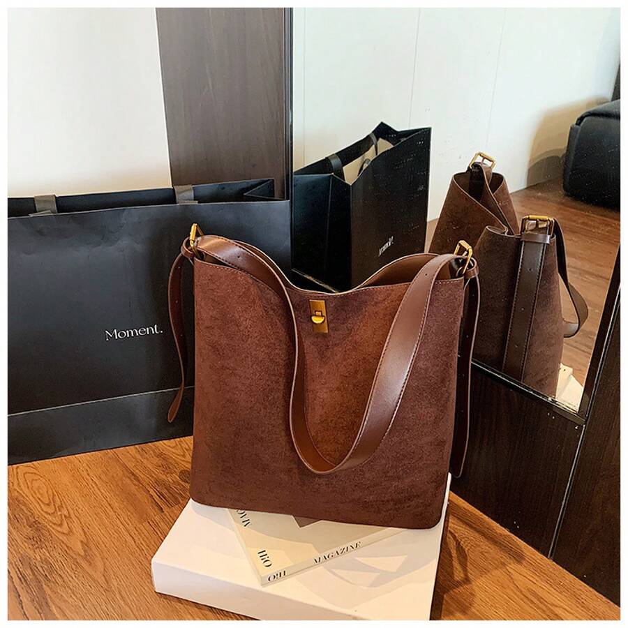 Designer Tote Bag, Luxury Vintage Large Capacity Shoulder Purse Women, Structured Crossbody Handbag Work Travel