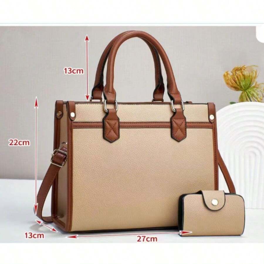 Small Book Tote Bags For Women Colorblock Purses For Women,Double Handle,Adjutable Shoulder Strap For Commuting&Daily&Gifts For Mom On Mother's Day,Gifts For Girfirend On Birthday Gift