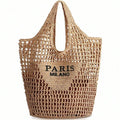 Hatisan Straw Beach Bag For Women Summer Woven Beach Tote Bag Shoulder Handbags Boho Bag