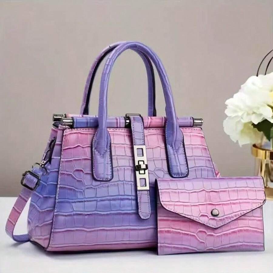 2026 New Fashionable Color-Blocked Women's Bag, Cross-Border Stone Pattern Shoulder/Crossbody Bag, High-Quality Shoulder/Crossbody Bag, Fashionable Handbag For Women