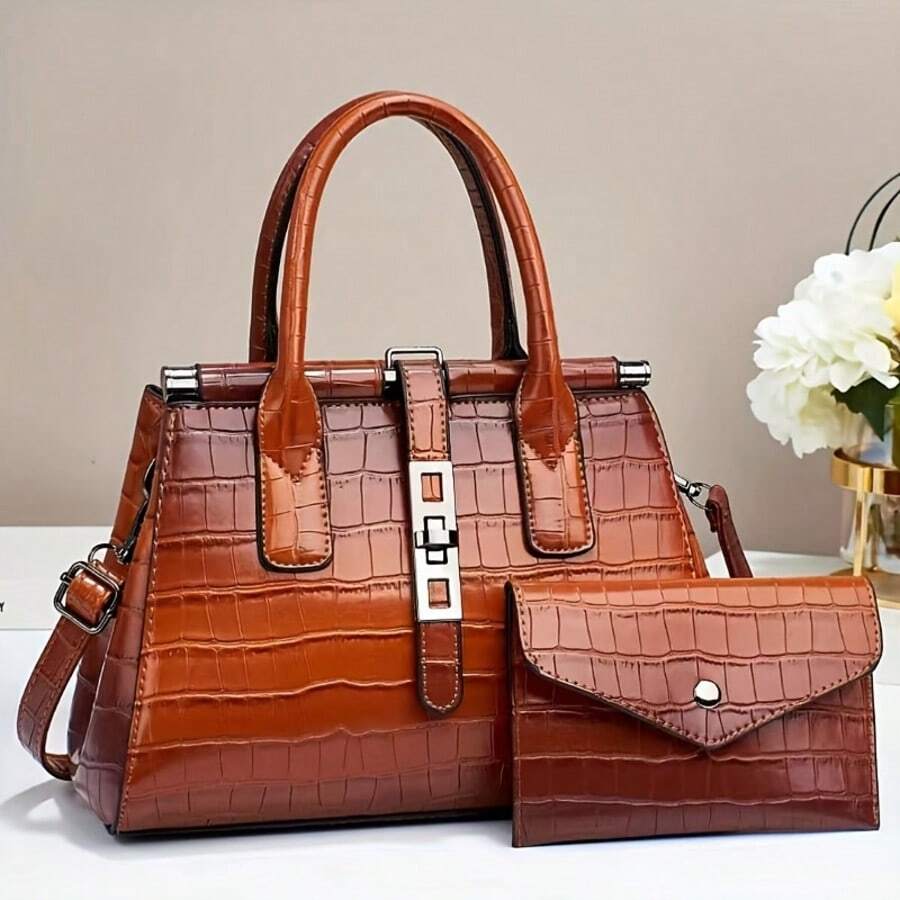 2026 New Fashionable Color-Blocked Women's Bag, Cross-Border Stone Pattern Shoulder/Crossbody Bag, High-Quality Shoulder/Crossbody Bag, Fashionable Handbag For Women