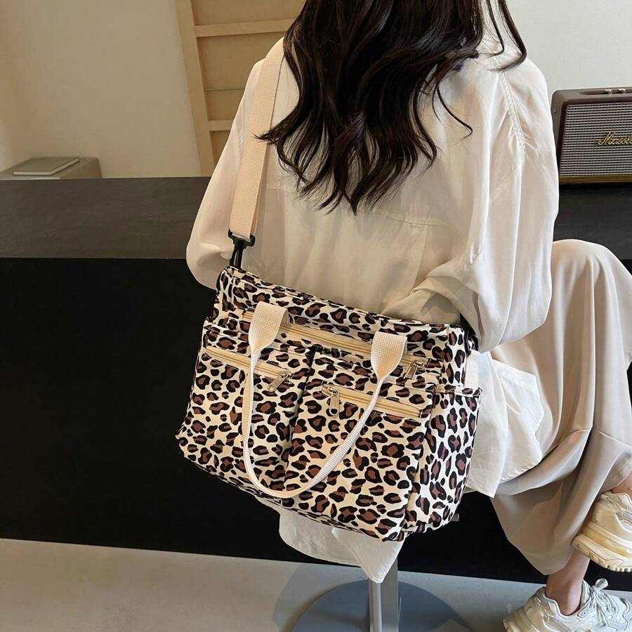 Fashionable Casual Print Tote Bag, Suitable For Commuting, Work, Business Trip, Travel, Fitness, Can Hold Water Bottle, Phone, Cosmetics, Umbrella And Other Daily Items, Can Be Worn On The Shoulder Or