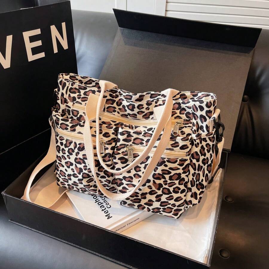 Fashionable Casual Print Tote Bag, Suitable For Commuting, Work, Business Trip, Travel, Fitness, Can Hold Water Bottle, Phone, Cosmetics, Umbrella And Other Daily Items, Can Be Worn On The Shoulder Or