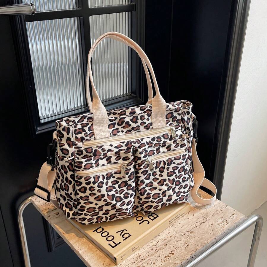 Fashionable Casual Print Tote Bag, Suitable For Commuting, Work, Business Trip, Travel, Fitness, Can Hold Water Bottle, Phone, Cosmetics, Umbrella And Other Daily Items, Can Be Worn On The Shoulder Or