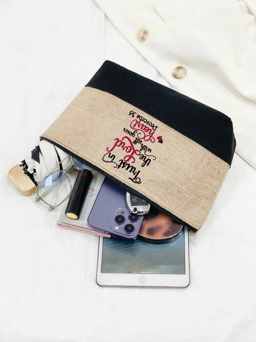 Christian Theme Tote Bag Set, Reusable Printed Women's Tote Bag, Double Handle Large Capacity Shoulder Bag, Casual Shopping Book Bag, Commute School Outdoor Storage Bag, Also Can Be Used As Lunch Bag