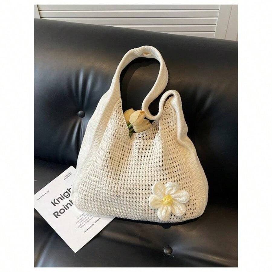 Bohemian Fashion Crochet Tote Bag, Lightweight Shoulder Beach Bag Ideal For Vacations, Handmade Accessory, Friendly Totes, Handcrafted Bag