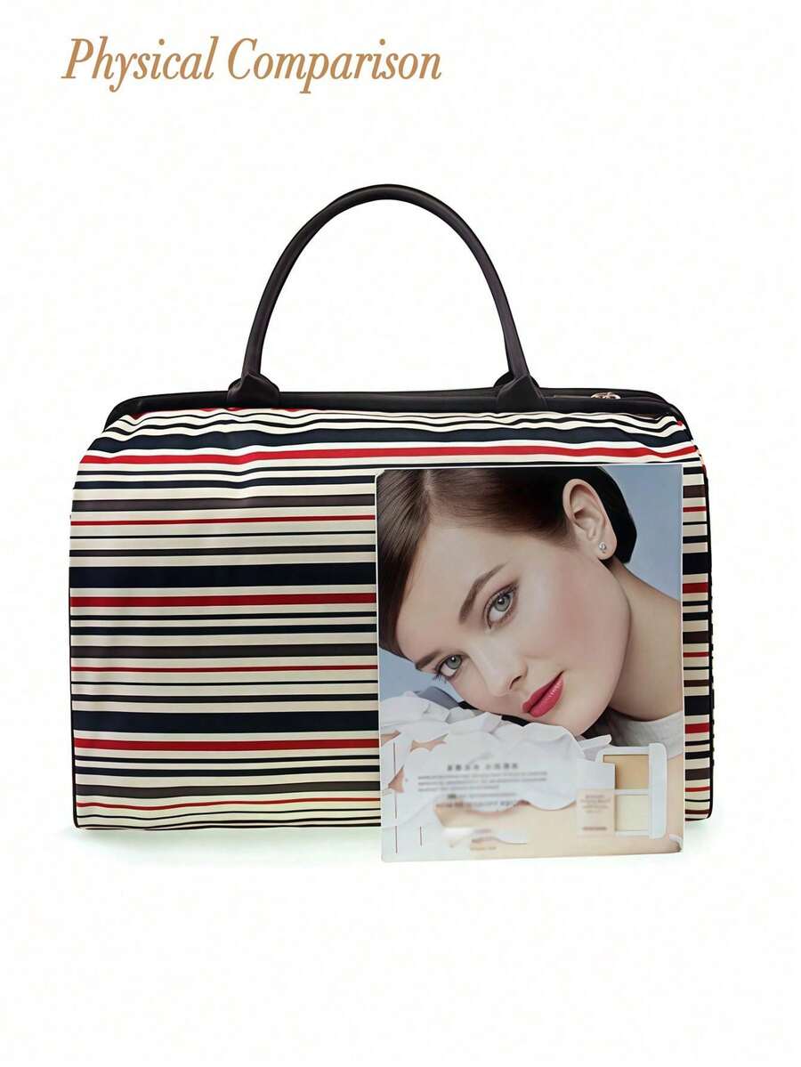 Ladies' Vintage Newspaper Print Canvas Handbag Elegant Tote Bag Large Purses Beach Bag For Everyday Back To School Travel Essential Birthday Gift