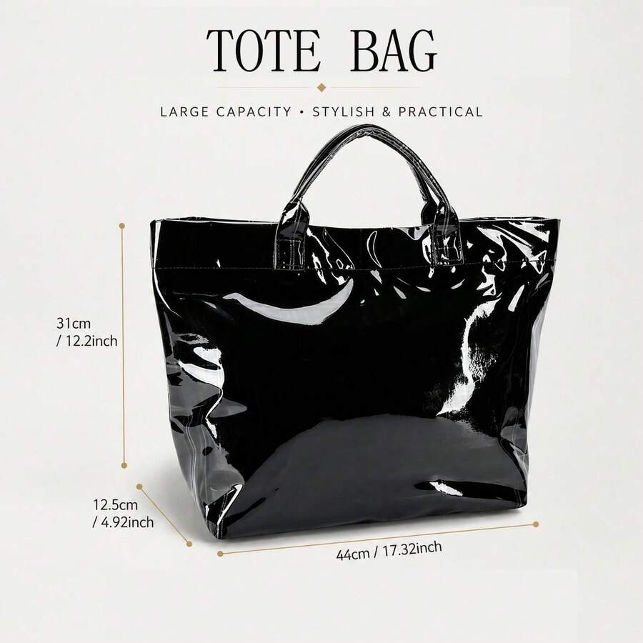 Women's High Quality Large Tote Bag With Multicolored Print- PVC Handbag Suitable For Travel, Shopping, Multi-Color Shoulder Bag Gift For Clothes