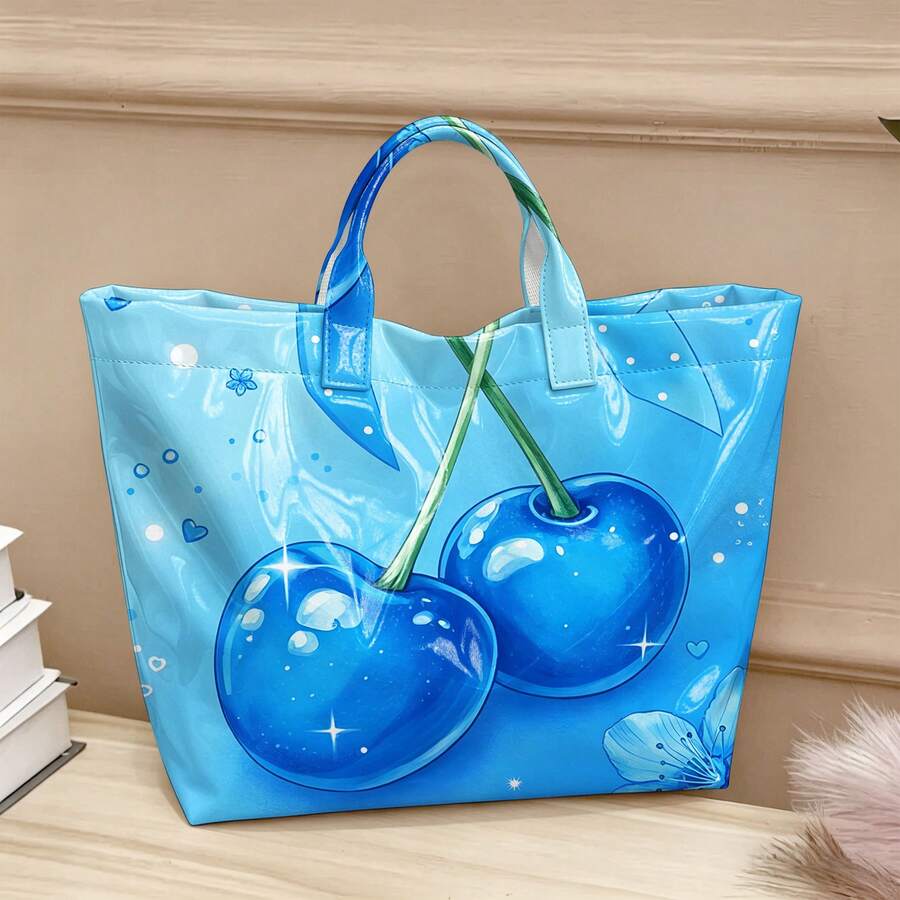 Women's High Quality Large Tote Bag With Multicolored Print- PVC Handbag Suitable For Travel, Shopping, Multi-Color Shoulder Bag Gift For Clothes