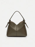 Women Two-Tone Design Mini Canvas Tote Bag, Fashion Shoulder Hand Bucket Bag
