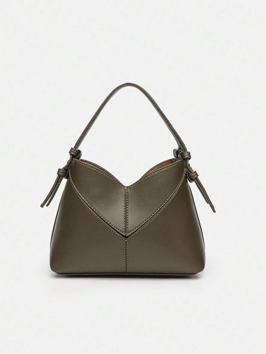 Women Two-Tone Design Mini Canvas Tote Bag, Fashion Shoulder Hand Bucket Bag