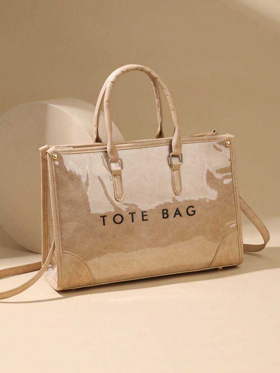 Multifunctional Travel Portable Fashion Bag With Detachable Shoulder Strap Transparent Material Work Daily Commute Women's Tote Bag