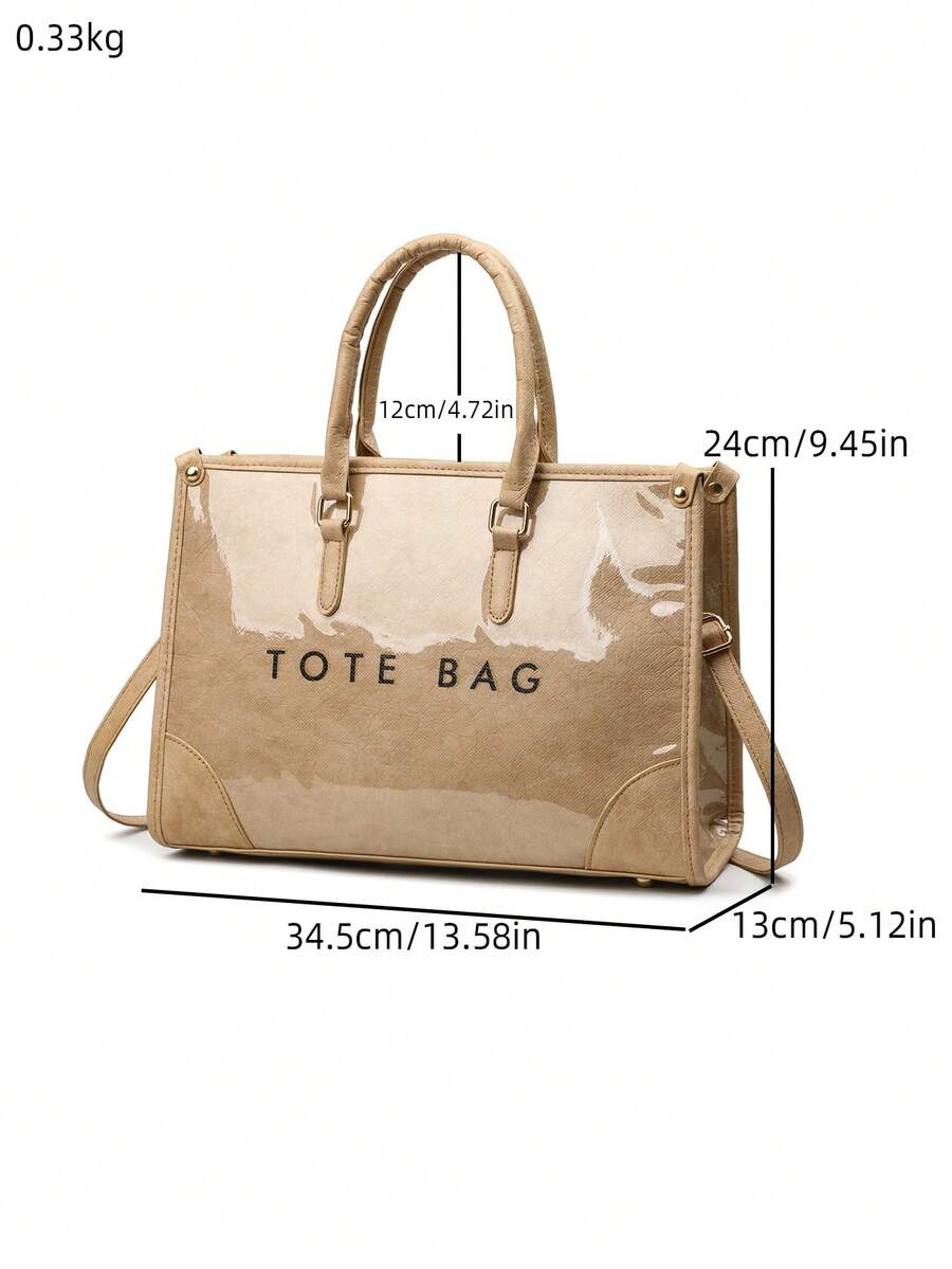 Multifunctional Travel Portable Fashion Bag With Detachable Shoulder Strap Transparent Material Work Daily Commute Women's Tote Bag