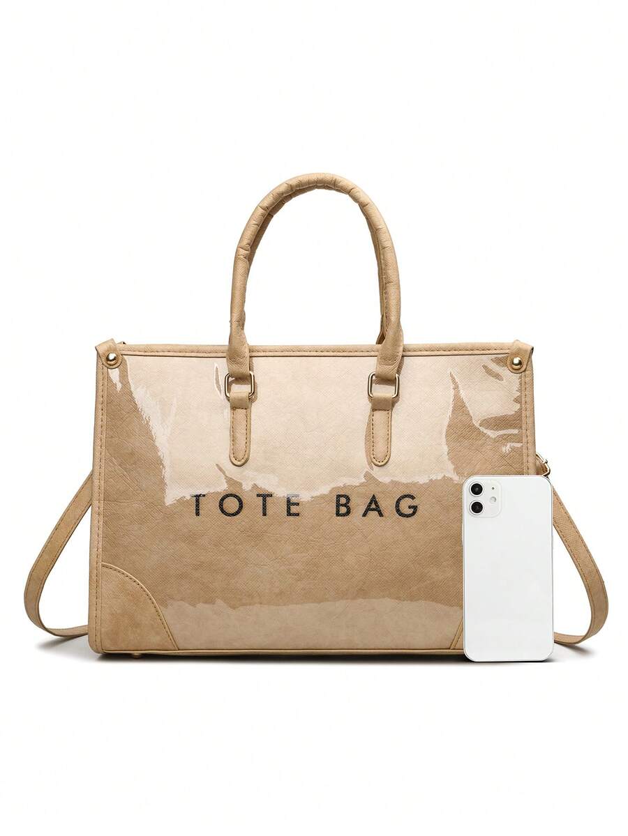 Multifunctional Travel Portable Fashion Bag With Detachable Shoulder Strap Transparent Material Work Daily Commute Women's Tote Bag