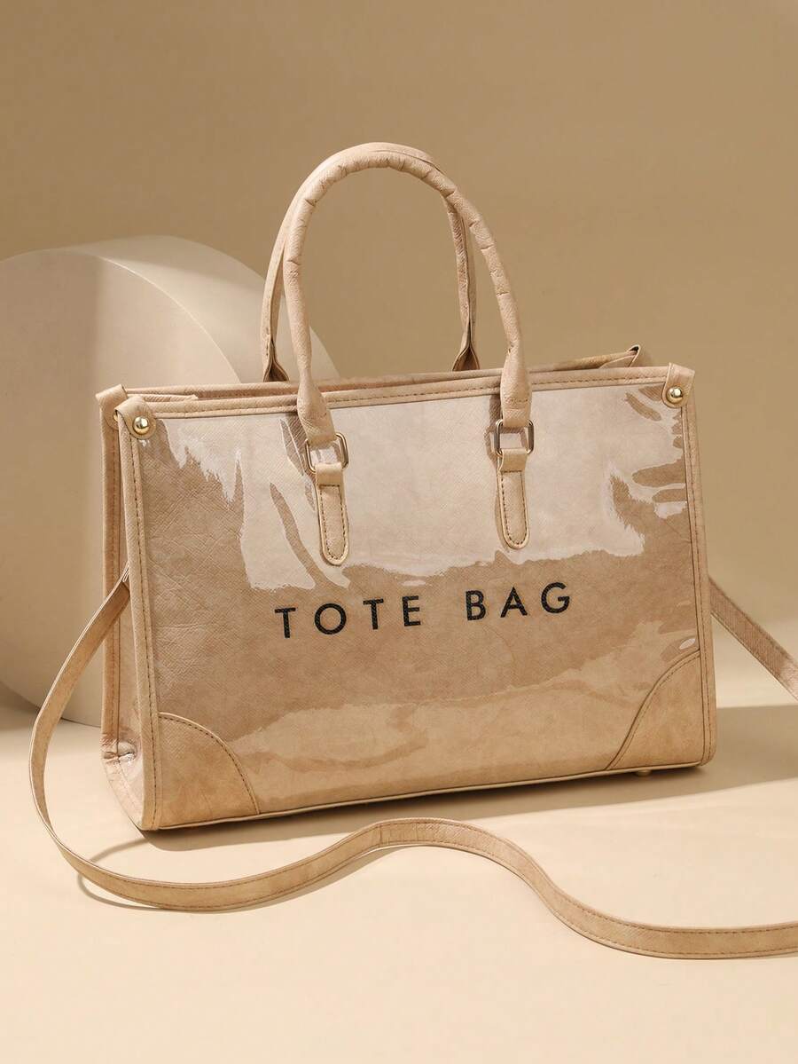 Multifunctional Travel Portable Fashion Bag With Detachable Shoulder Strap Transparent Material Work Daily Commute Women's Tote Bag
